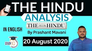 English 20 August 2020 - The Hindu Editorial News Paper Analysis [UPSC/SSC/IBPS] Current Affairs
