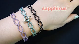 【ビーズステッチ】簡単レシピ　シードビーズだけで作るブレスレットの作り方　緩く編む練習　How to make a bracelet  with seed beads.