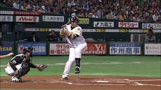 李大浩の打球が伸びる！フェンス上部直撃の反撃タイムリー 2014.05.07 H-F