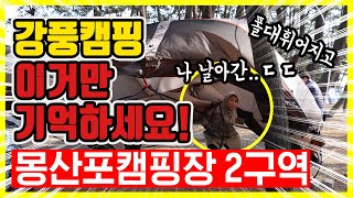 몽산포해수욕장 강풍캠핑 텐트설치 할 때 이거만 기억하세요! 바람 불 때 텐트치는 법 | 우중캠핑 설중캠핑보다 무서워짐 | | 부부캠핑 | 코베아 문리버3 |