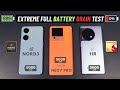 iQOO Neo 7 Pro vs Oneplus 11R vs OnePlus Nord 3 Extreme Battery Drain Test 100% to 0%