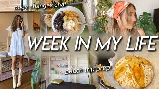 WEEK IN MY LIFE | clothing haul, body changes in your 20s chat, baking, beach vacation prep!