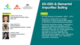 Workshop On Ethylene Glycol-Diethylene Glycol (EG-DEG) \u0026 Elemental Impurities Testing