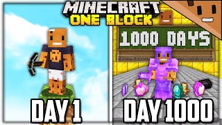I Survived 1000 Days in ONE BLOCK Minecraft... Here's What Happened