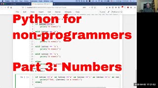 Python for non-programmers, lesson 3: Numbers