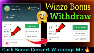 Winzo Bonus Withdrawa Convert Winnings Me Trick 🤩 | Cash Bonus Withdrawa on Winzo | Winzo Gold