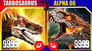 TARBOSAURUS 999 VS ALPHA 06 | JURASSIC WORLD THE GAME