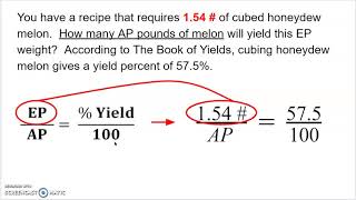 Section 3.2 Calculating EP and AP using yield percent