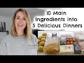 10 MAIN INGREDIENTS - 5 MEALS | HOW TO COOK WITH LESS | Kerry Whelpdale