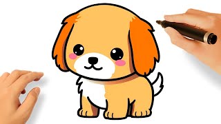 HOW TO DRAW A PUPPY DOG KAWAII EASY 🐶