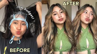 DIY HAIR HIGHLIGHTS AT HOME! (low budget) | Philippines