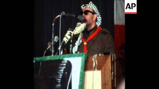 SYND 7 3 76 ARAFAT AND JUMBLATT SPEAK AT RALLY