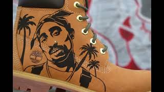 Biggie smalls vs 2pac Custom Timberlands by Neeks Custom Sneaks