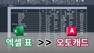 오토캐드 실무자 팁 : 엑셀 표 오토캐드 테이블 | AutoCAD 이렇게 쓰세요!