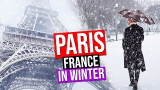 PARIS IN WINTER under the SNOW | France (Snowfall in Paris)