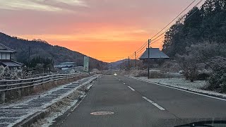 箕面滝道おもしろ動画(番外編)　　旅先、明けの明星、山道から海沿いの道への車窓風景