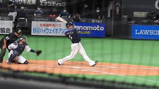 ＜2021.5.1西武戦9回裏ノーアウト1塁＞遅ればせながら、中田翔が札幌ドーム今季初ホームランを放つ！