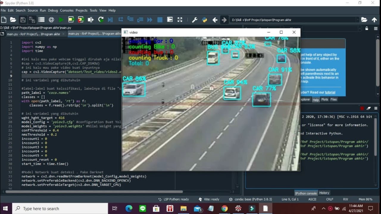 Vehicle Detection And Counting With Yolo V3 Youtube