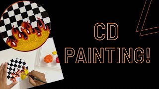 ACRYLIC PAINTING ON CD | Quarantine DIY ideas | aesthetic room decor | How to | step by step |