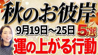 《秋のお彼岸》9月19〜25日までにやる開運アクション″５選″