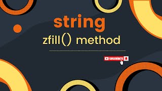 (RK) zfill() string method in python