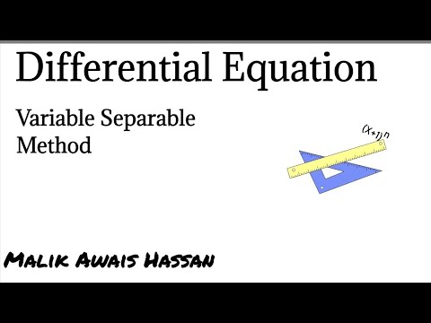 Differential Equation Variable Separable Method Concept Example