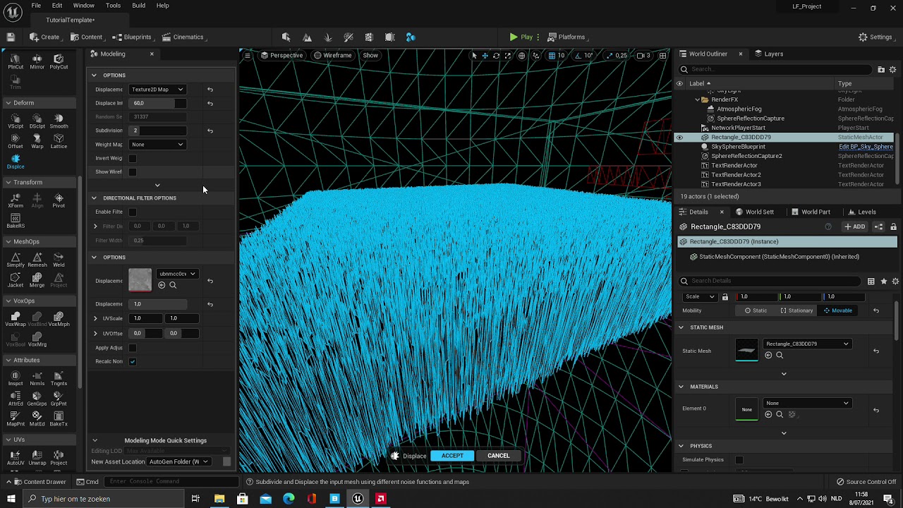 Simple Tutorial: Unreal Engine 5 Modeling Editor Custom Displacement ...