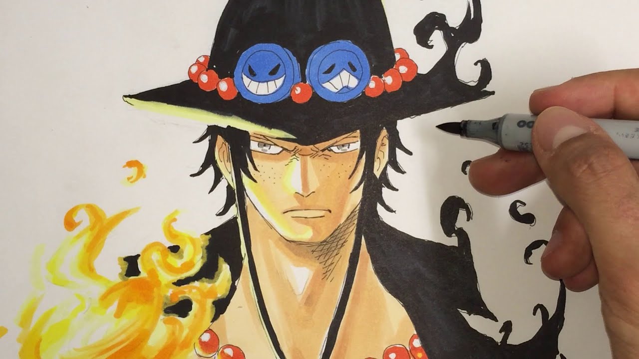 How To Draw PORTGAS D. ACE [ONE PIECE] TUTORIAL - YouTube