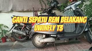 Ganti kampas rem Uwinfly T3, Kampas rem tromol Motor listrik