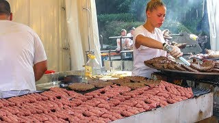 Best of Serbia Street Food, Huge Mix of Meat on Huge Grills. Italian  Street Food Event