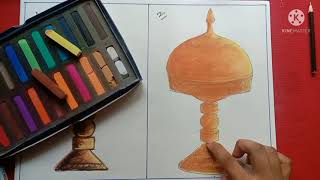 how to draw a Sofura or Xorai simple easy tip's with oil pastel colour/A traditional symbol of Assam