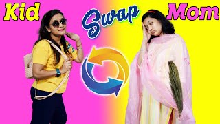 Switching Lives with my MOM for 24 hours!! 😂 माँ- बेटी Ki अदला बदली🤦‍♀️🤣 | Cute Sisters