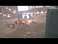 hong kong police use water cannon as protesters throw petrol bombs