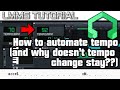 Why wont my tempo change stay in LMMS? How to automate tempo (accel and rit in audio production)