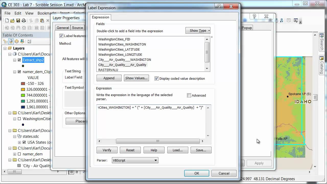 ArcGIS 10 - ArcMap - Labeling With Multiple Values - YouTube