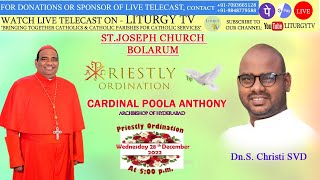 Cardinal Poola Anthony | Priestly Ordination | Dn. S Christi SVD |St.Joseph Church Bolarum |28-12-22