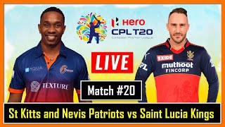 🔴 LIVE : St Kitts and Nevis Patriots vs Saint Lucia Kings | CPL 2022 | SLK vs SKNP | SNP vs SLK