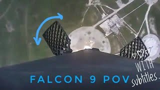 Falcon 9 POV with Subtitles, Launch and Landing | Saocom 1B