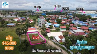 ដីលក់ 29m x 15m ទីប្រជុំជនផ្សារអង្គស្នួល កណ្ដាល តម្លៃ $45.000 ចរចារ