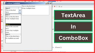 Java Tutorial: How to Add JTextArea Inside JComboBox In Java Netbeans [WITH SOURCE CODE]