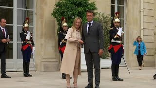 Italy's Meloni meets with Macron at Élysée Palace | AFP