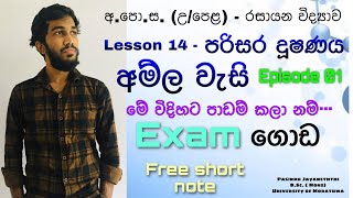 A/L Chemistry lessons in sinhala / Acid rains / Environmental pollution / අම්ල වැසි - Maths guide