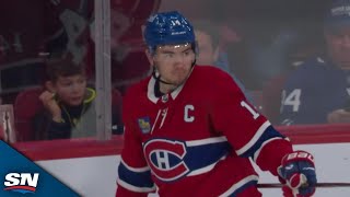 Canadiens' Juraj Slafkovsky Sets Up Nick Suzuki's Goal With No-Look, Cross-Ice Feed