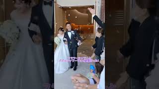 結婚式テラスイベント入場✨バブルシャワーとフラワーシャワー