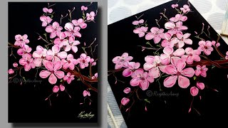 STEP by STEP acrylic painting Cherry Blossom for beginners | Tree of Blossom