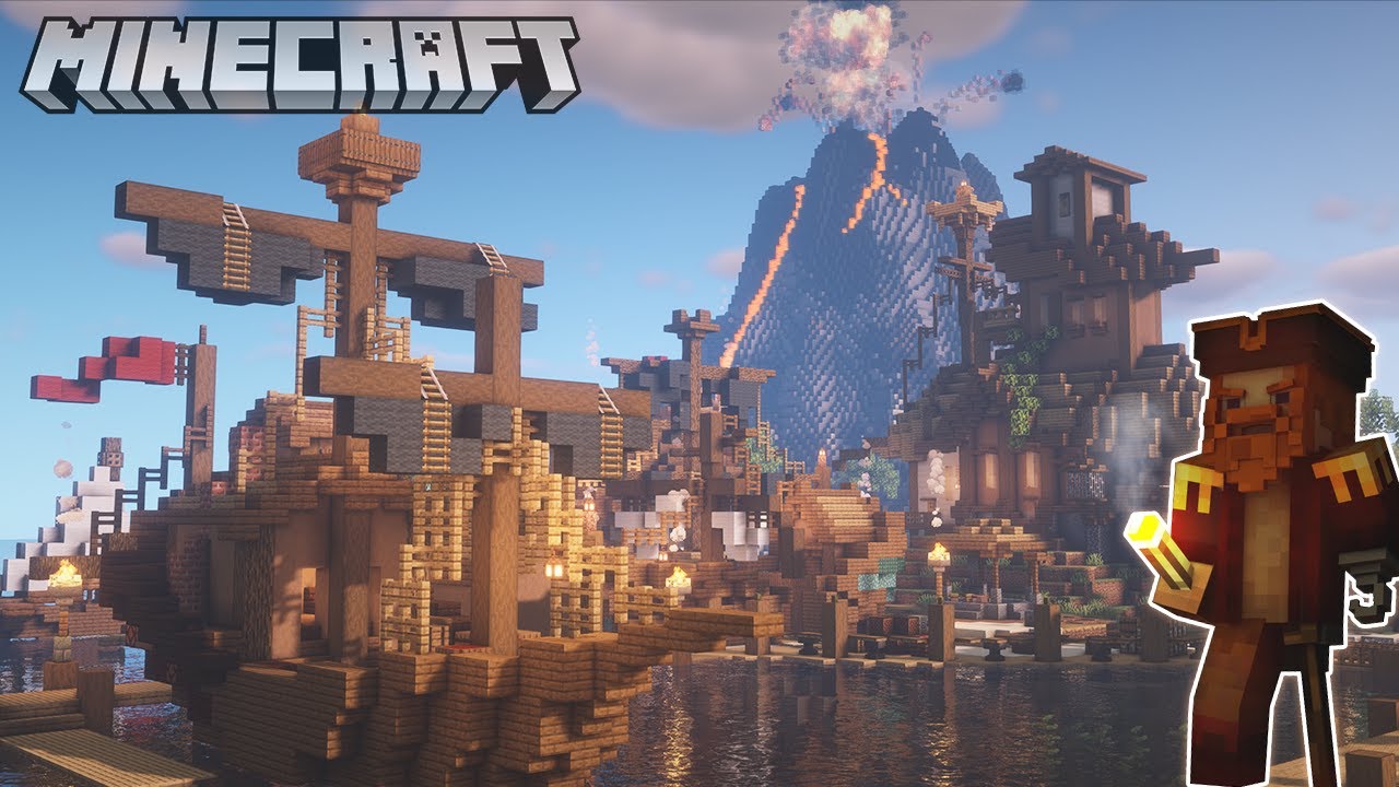 Transforming A Pirate Village In Minecraft Build Timelapse Youtube