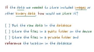 Storing Images or Binary Data - Developing Android Apps