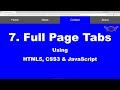 7. Full Page Tabs | Menu | HowToCreate Series | HTML5, CSS3 & JavaScript