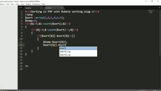 sorting with php | bubble algorithm in php | data structure with php | top php