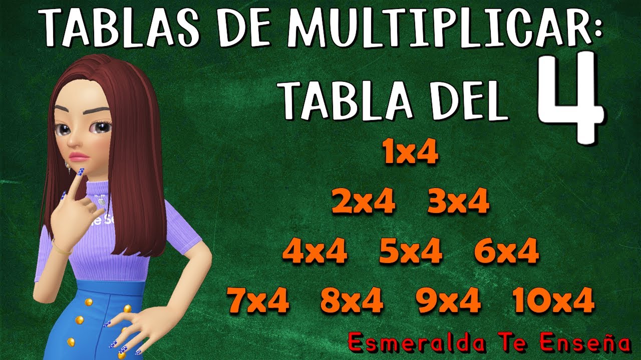 Las Tablas De Multiplicar: La Tabla Del 4 - YouTube